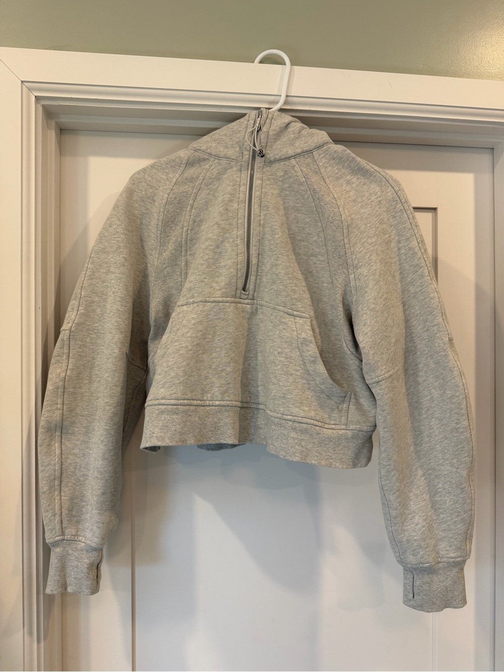 lululemon Light Gray Cropped Half-Zip Hoodie Size XS/S